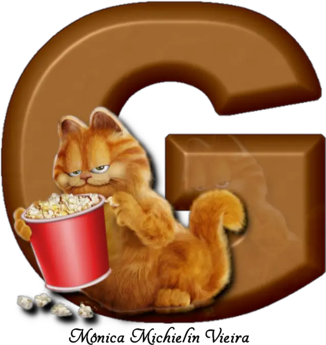  Monica Michielin Alfabetos Alfabeto Garfield Com Pipoca Png Garfield Garfield Png