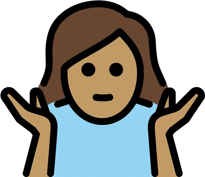  Woman Shrugging Emoji Clipart Person Shrugging Png Shrug Emoji Transparent