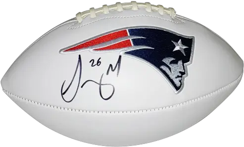  Sony Michel Autographed New England Patriots Logo Football New England Patriots Png New England Patriots Logo Png