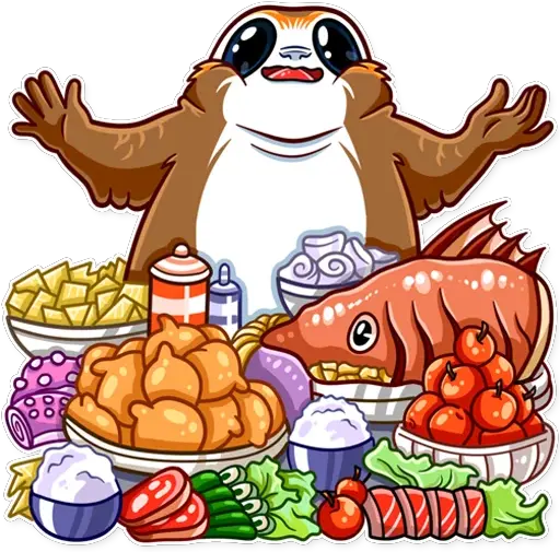  Kid Porg Stickers Live Wa Stickers Diet Food Png Porg Icon Png