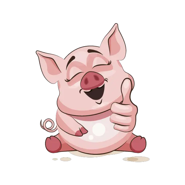  Download Adorable Pig Emoji Stickers Pig Approves Png Pig Emoji Png