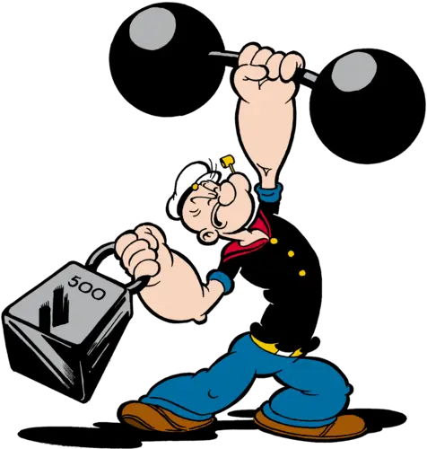  Popeye Lifting Heavy Weights Png Image