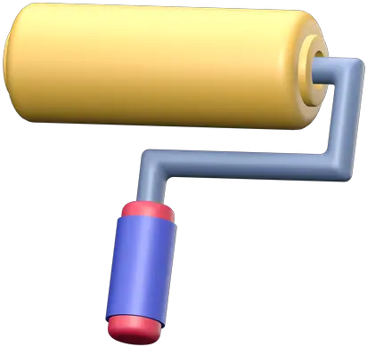  Premium Paint Roller 3d Illustration Download In Png Obj Or Paint Roller 3d Illustration Roller Paint Brush And Can Icon