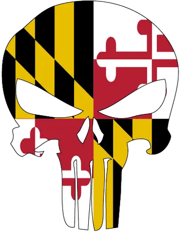  Maryland Punisher Maryland Skull State Flag Png Punisher Png