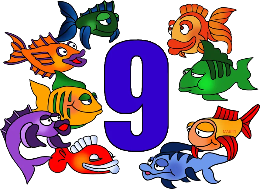  Free Number 9 Cliparts Download Clip Art Cartoon School Of Fish Png Number 9 Png