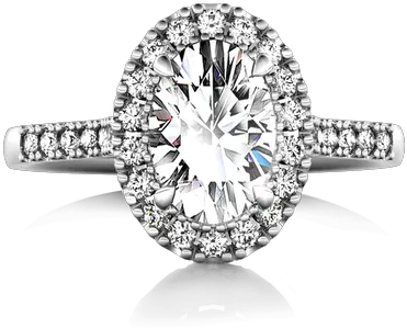  Oval Angel Halo Diamond Ring Png