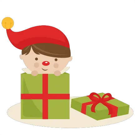  Png Transparent Cute Elves Elf With Present Clipart Elf Png