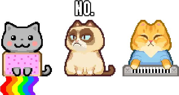  Nom Cat Lucky Kat Studios Grumpy Cat Keyboard Cat And Nyan Cat Png Grumpy Cat Png