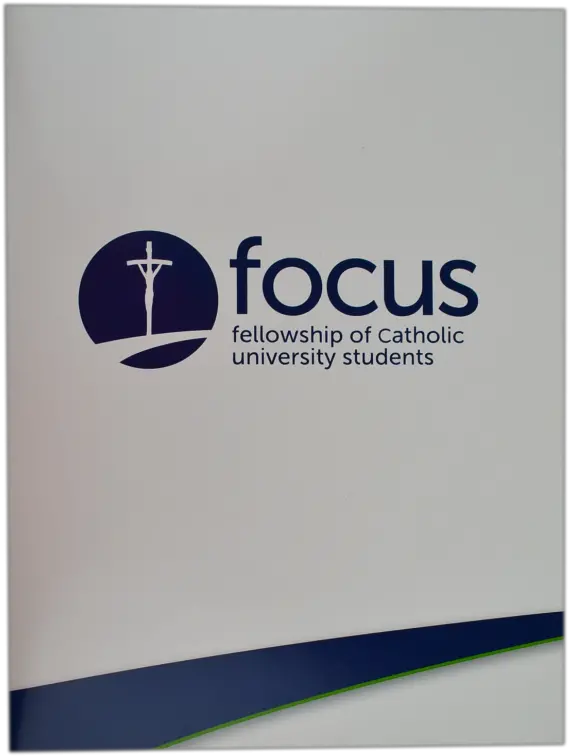  White Folder With Focus Logo Fellowship Of Catholic University Students Png Jesucristo Logos