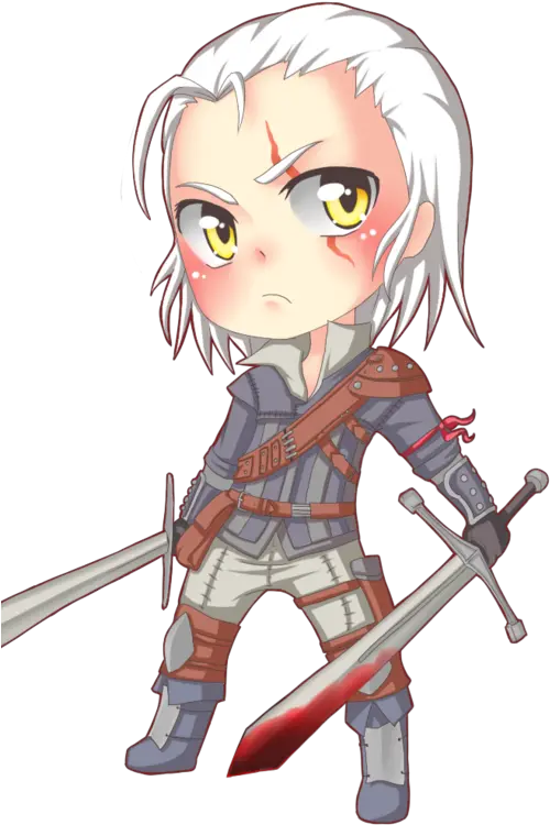  Geralt De Riv Witcher Chibi Png Witcher Png