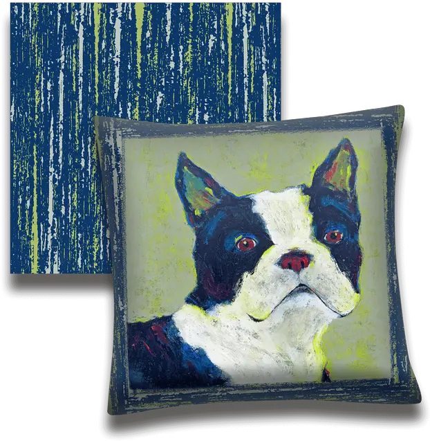  Boston Terrier Dog Pillow Picture Frame Png Boston Terrier Png