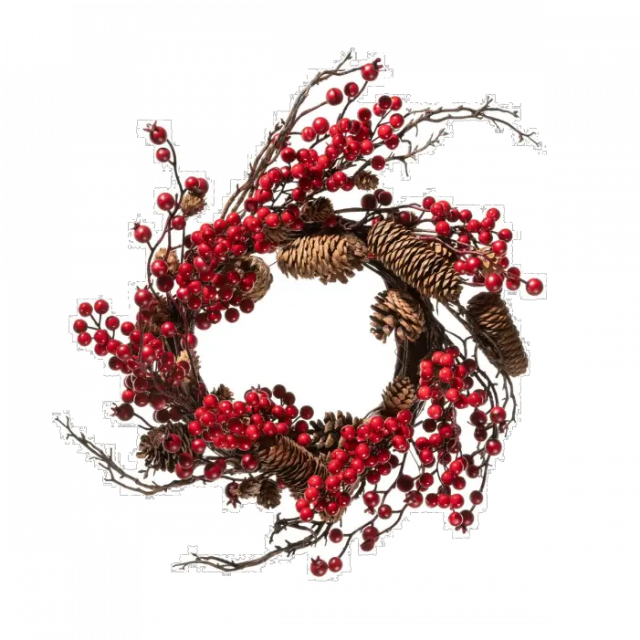  Pine Cone U0026 Berry Wreath Wreath Png Pine Cone Png