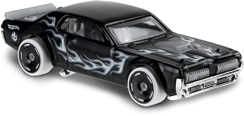  68 Mercury Cougar In Black Hw Flames Hot Wheels 68 Mercury Cougar 164 250 Black Png Mercury Cougar Logo