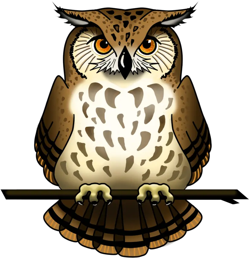  Owl Png 3 Image Great Horned Owl Cartoon Owl Png