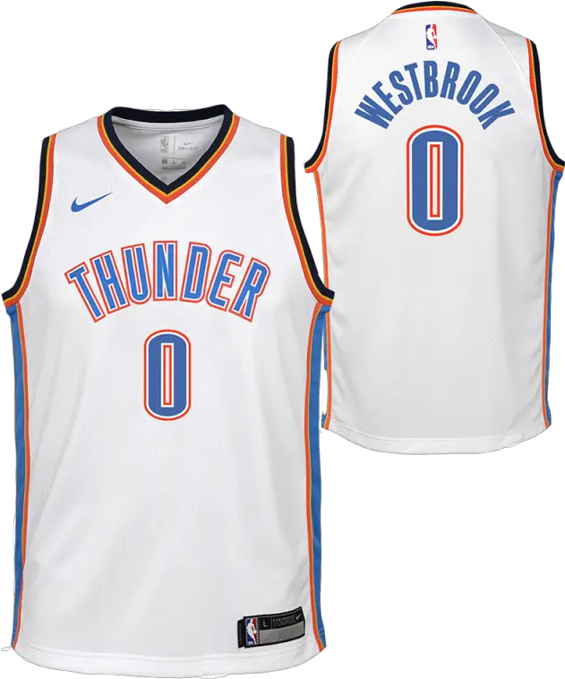  Nike Maillot Nba Enfant Westbrook Thunder Swingman Association Oklahoma City Thunder Jersey Png Westbrook Png