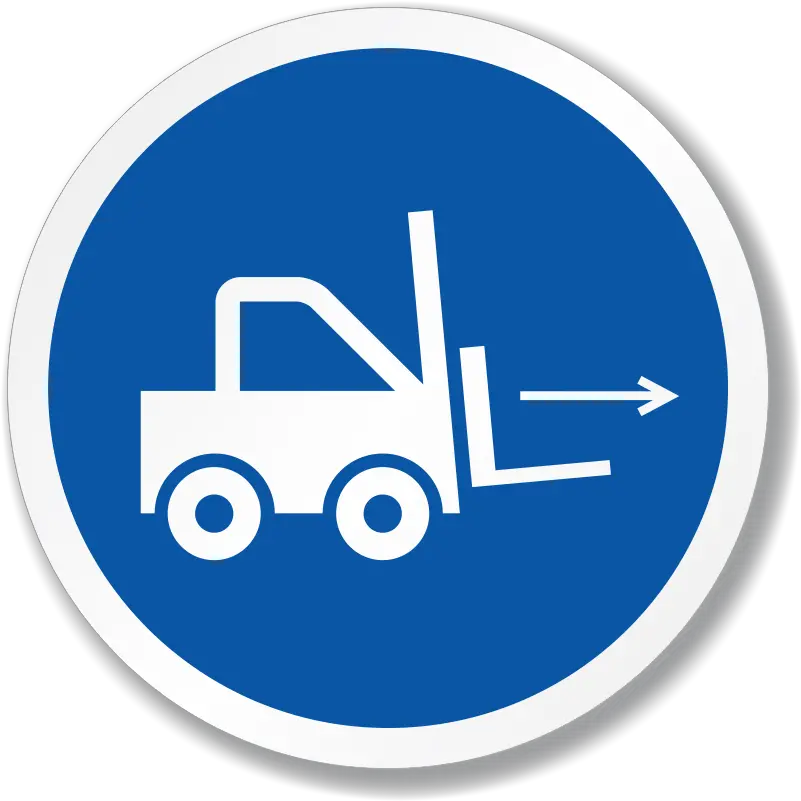  Iso Forklift Point Sign With Right Arrow Forklift Labels Png Side Profile Icon