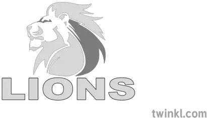  Lions Logo Black And White Illustration Twinkl Illustration Png Lions Logo Png