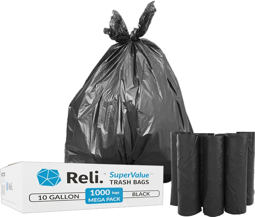  Reli Trash Bags 6 10 Gallon Wholesale 1000 Count Black High Density Bag Png Trash Bag Png