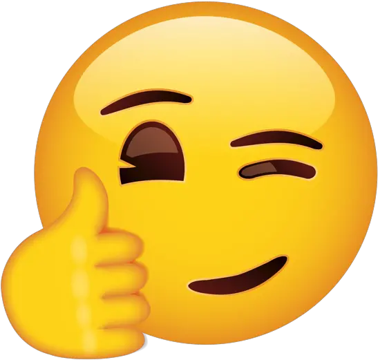  Emoji Thumbs Up Wink Png Wink Emoji Transparent