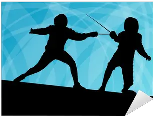  Sword Fighters Active Young Men Fencing Sport Silhouettes Vector Sticker U2022 Pixers We Live To Change Cast A Fishing Line Png Sword Silhouette Png