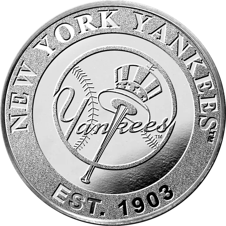  1 Oz York Yankees Silver Round Antique Png Yankees Aim Icon