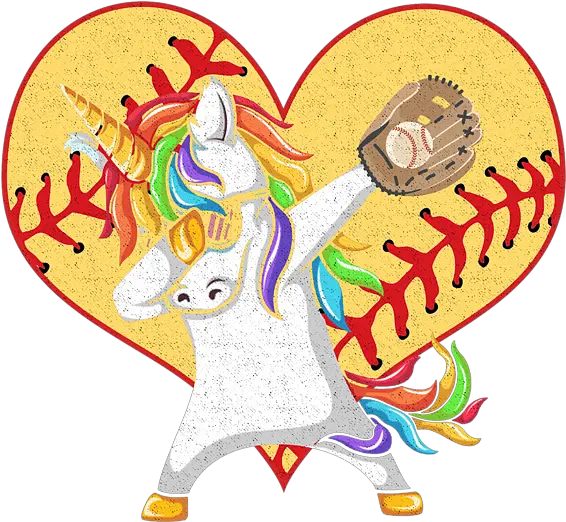  Dabbing Unicorn Softball Spiral Notebook Cartoon Heart Softball Png Dabbing Unicorn Png