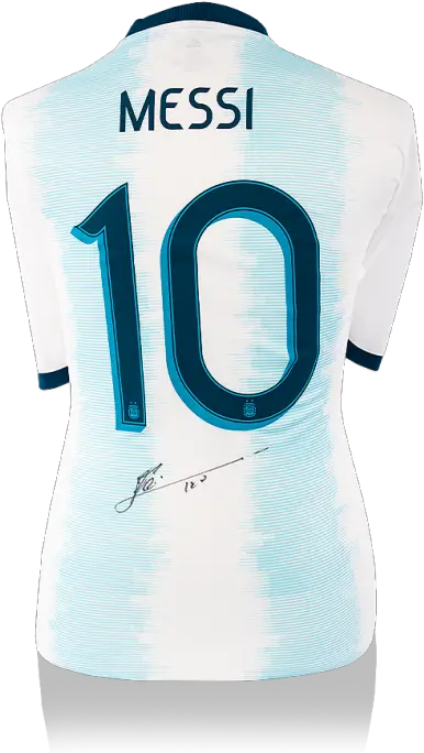  Lionel Messi Official Back Signed Argentina 2019 Home Shirt Messi Shirt Png Messi Transparent