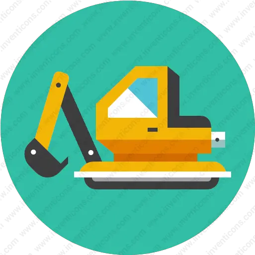  Download Excavator Vector Icon Inventicons Construction Clip Art Round Png Excavator Logo