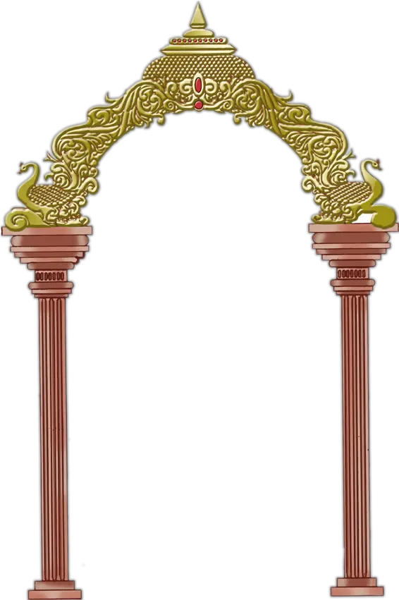  Download Peacock Clipart Colour Frame Temple Frame Png Arch Png