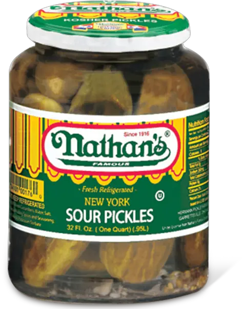  New York Sour Pickles Nathanu0027s Famous Half Sour Pickles Png Pickle Transparent