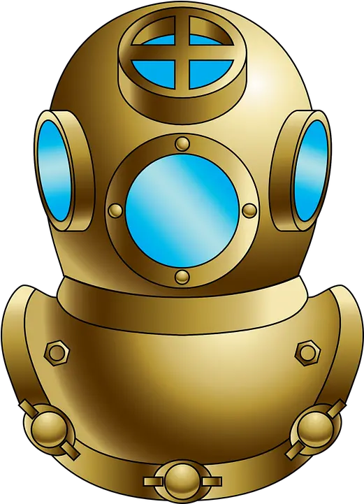  Diver Scuba Sea Old Diving Helmet Cartoon Png Diver Png