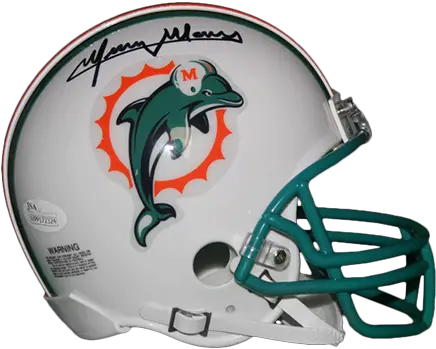  Mercury Morris Miami Dolphins Autographed Throwback Mini Football Helmet Jsa Miami Dolphins Png Miami Dolphins Png