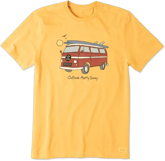  Menu0027s Outlook Mostly Sunny Crusher Tee Life Is Good Life Is Good Yeah Buoy Png Outlook Yellow Icon