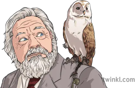  Gerald Durrell With Barn Owl Animal Conservation Madagascar Illustration Png Barn Owl Png