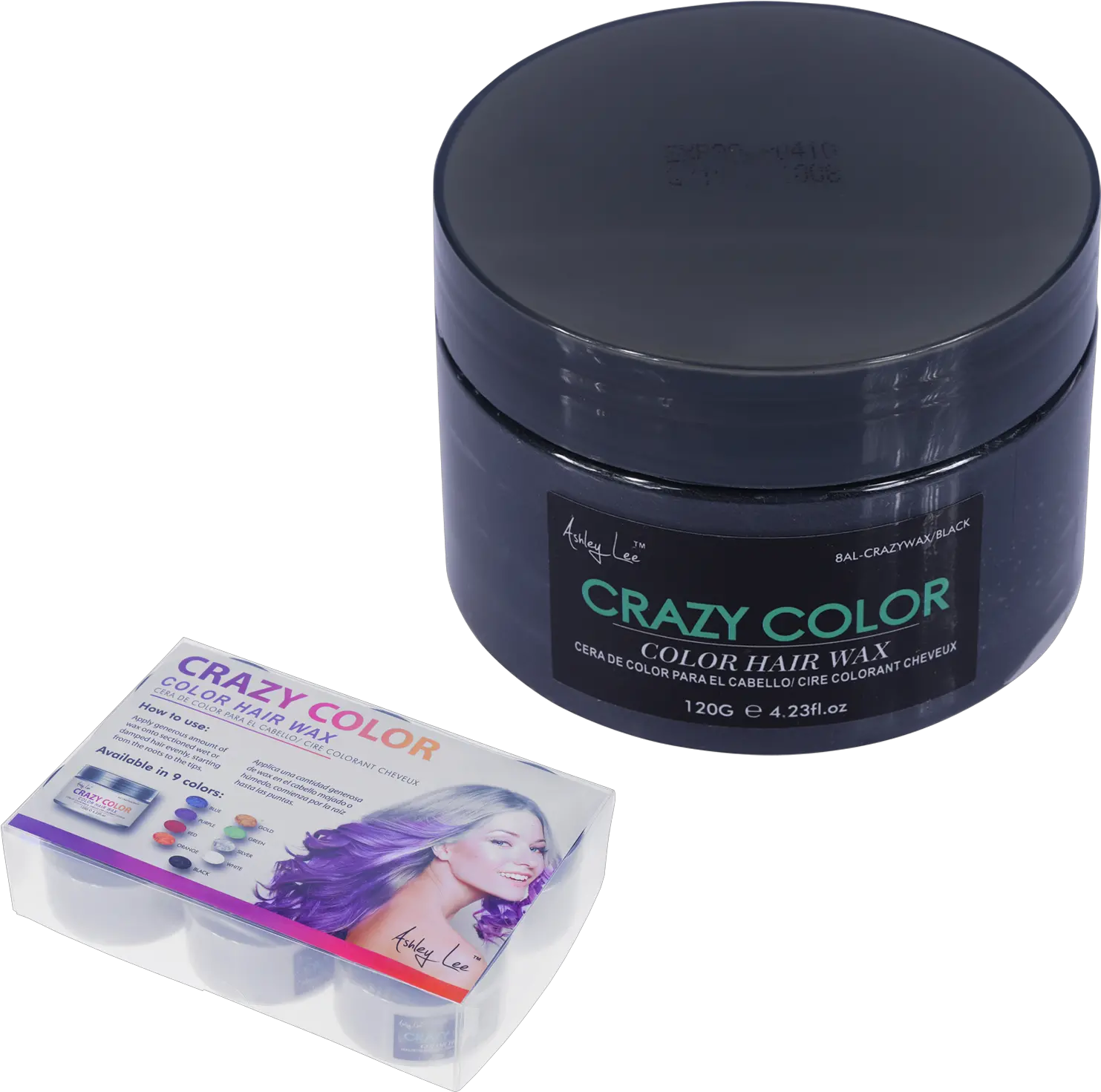  Ashley Lee Color Crazy Hair Wax Black Wholesale Beauty Crazy Color Hair Wax Png Crazy Hair Png