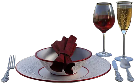  Place Setting Glasses Plate Wine Glass Png Place Setting Png