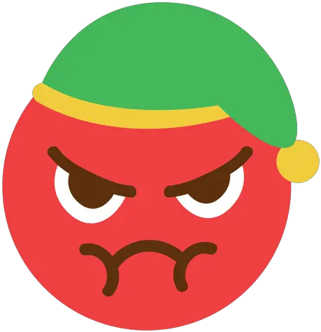  Angry Red Elf Hat Face Emoticon 5 Cabeza Duende Png Elf Hat Transparent