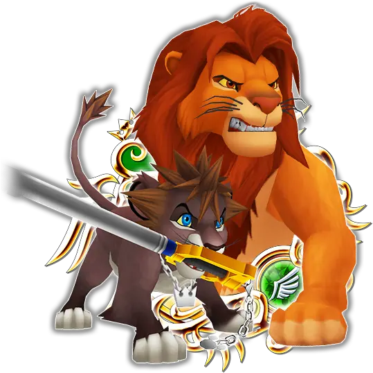  Khux Sora And Simba Transparent Png Lion King Simba Kingdom Hearts 2 Simba Png