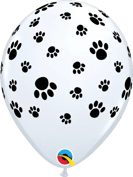  11u0027u0027 Paw Prints White Inflated Happy Birthday Dog Balloons Png Paw Prints Png