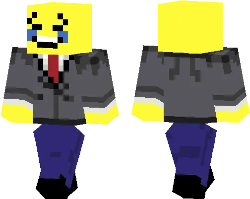  Laughing Crying Emoji With Suit Minecraft Pe Skins Enderman White Suit Skin Png Laugh Cry Emoji Png