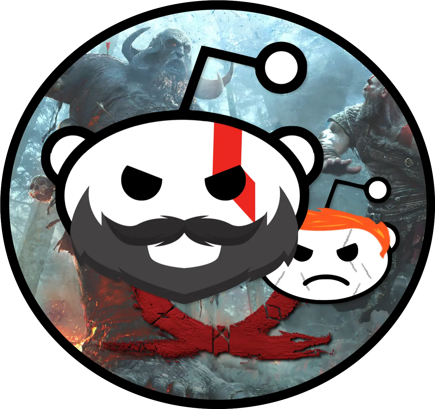  Kratos U0026 Atreus Snoos Reddit Mascot Icon Album On Imgur 256 X 256 Pixel Png Kratos Transparent