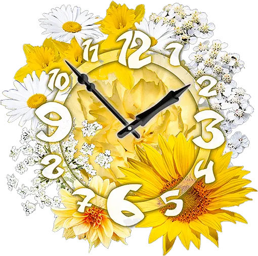  Daisy Sun Flower Clock Widget Apk 1 Decorative Png Daisy Icon