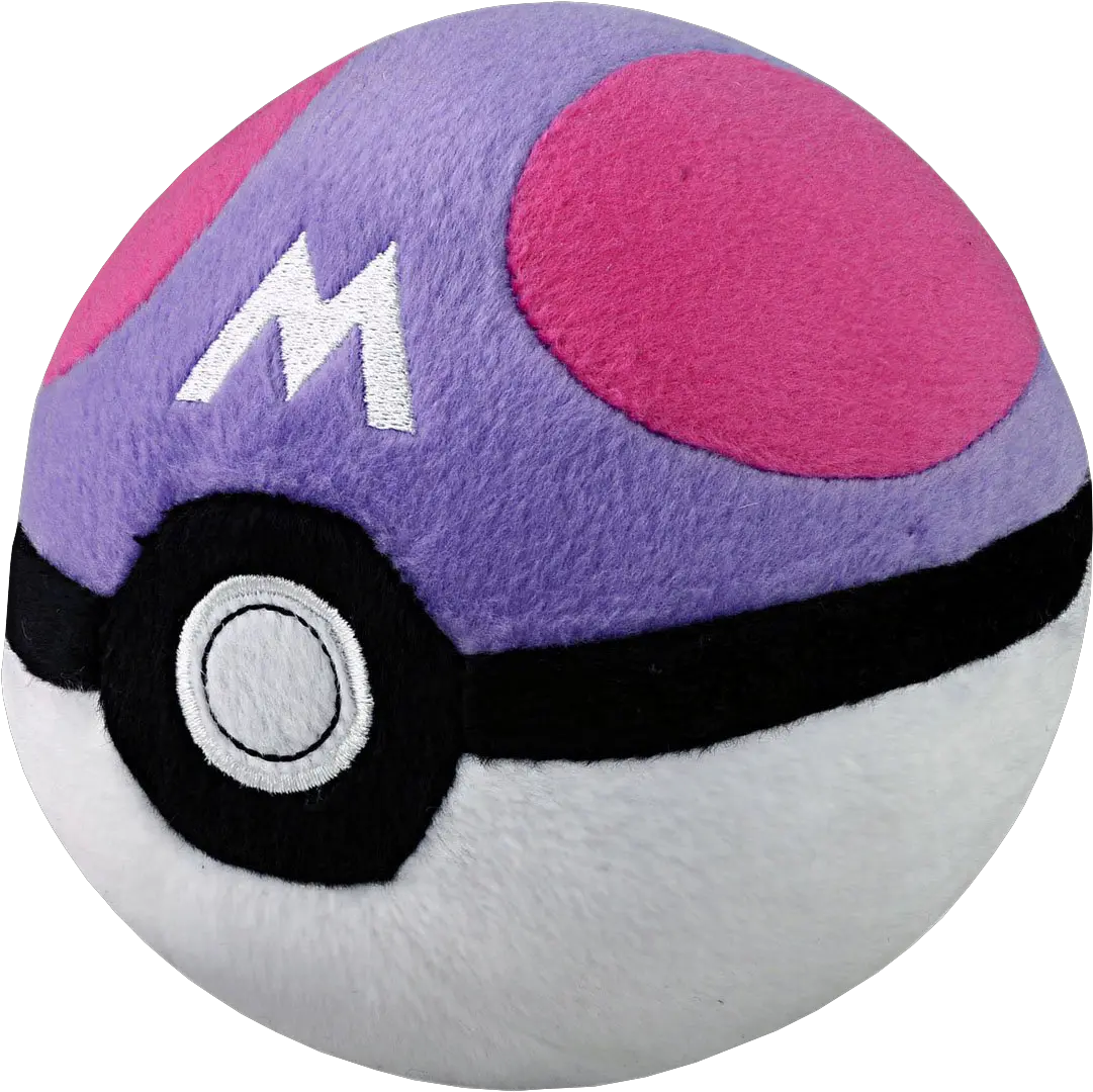  Download Pokemon Soft Poke Ball Master Ball Full Size Master Ball Plush Png Poke Ball Png