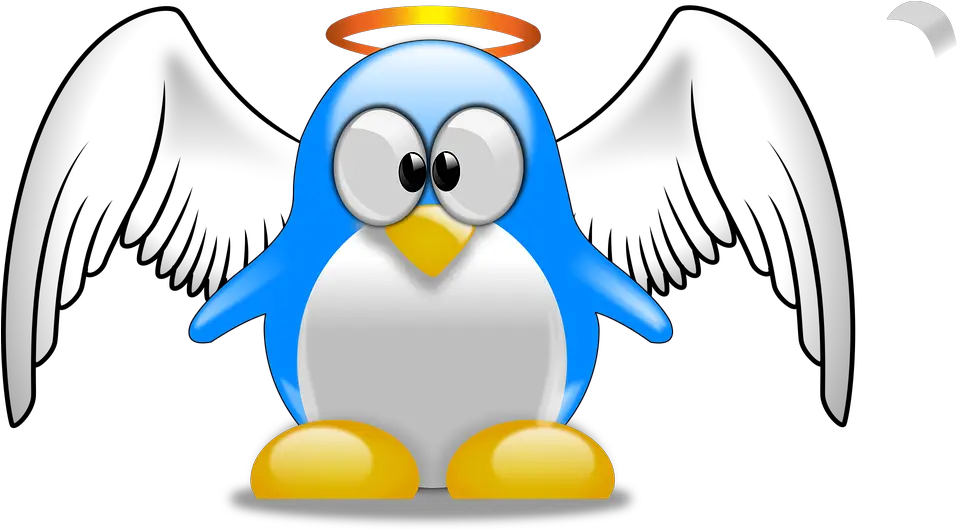  Tux Png Penguin Tux Animal Bird Cute Cartoon Lux Angel Cartoon Angel Wings Png Penguin Transparent