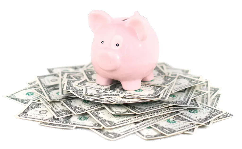  Download Piggy Bank Dollars Piggy Bank With Money Full Piggy Bank And Money Png Piggy Bank Transparent Background