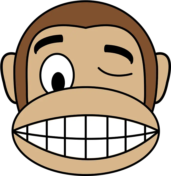  Face Monkey Gambar Monyet Lucu Kartun Png Wink Png