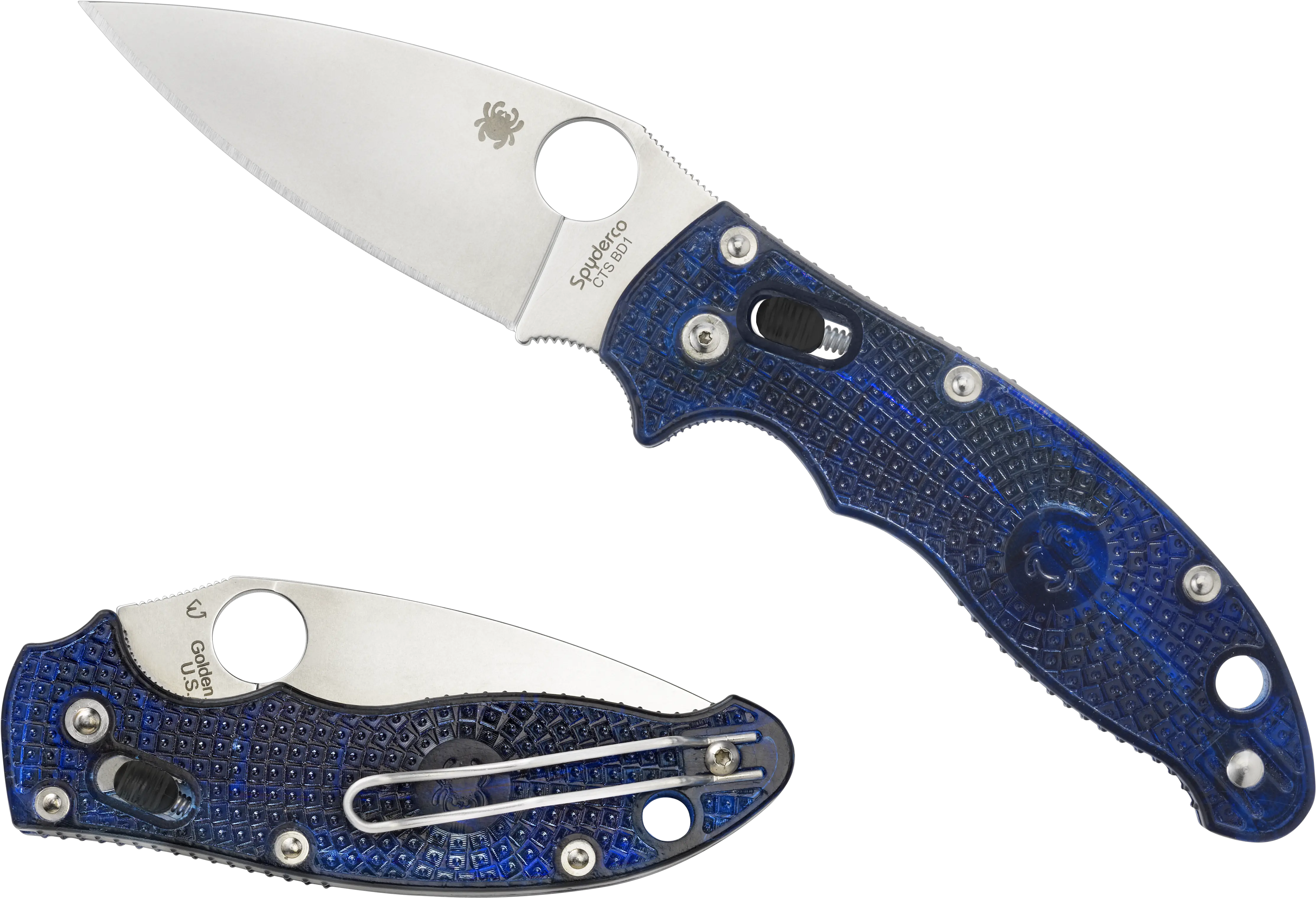  Manix 2 Frcp Blue Spyderco Inc Spyderco Manix 2 Translucent Blue Png Knife Transparent