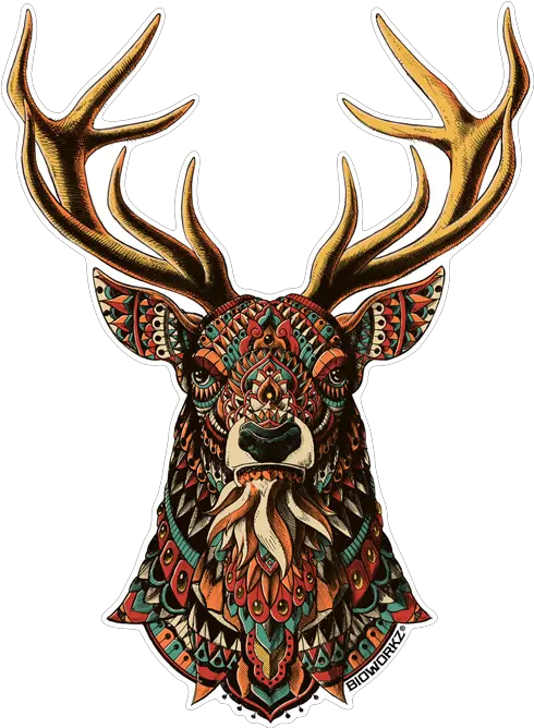  Ornate Buck Png Image With No Black And White Animal Illustration Buck Png