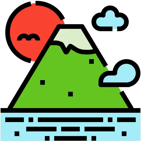  Free Fuji Mountain Icon Of Colored Dot Png Mt Fuji Icon