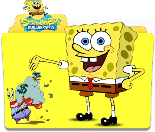  Spongebob Folder Icon By Sholang Mr Krabs With Money Transparent Spongebob Clear Background Png Mr Icon